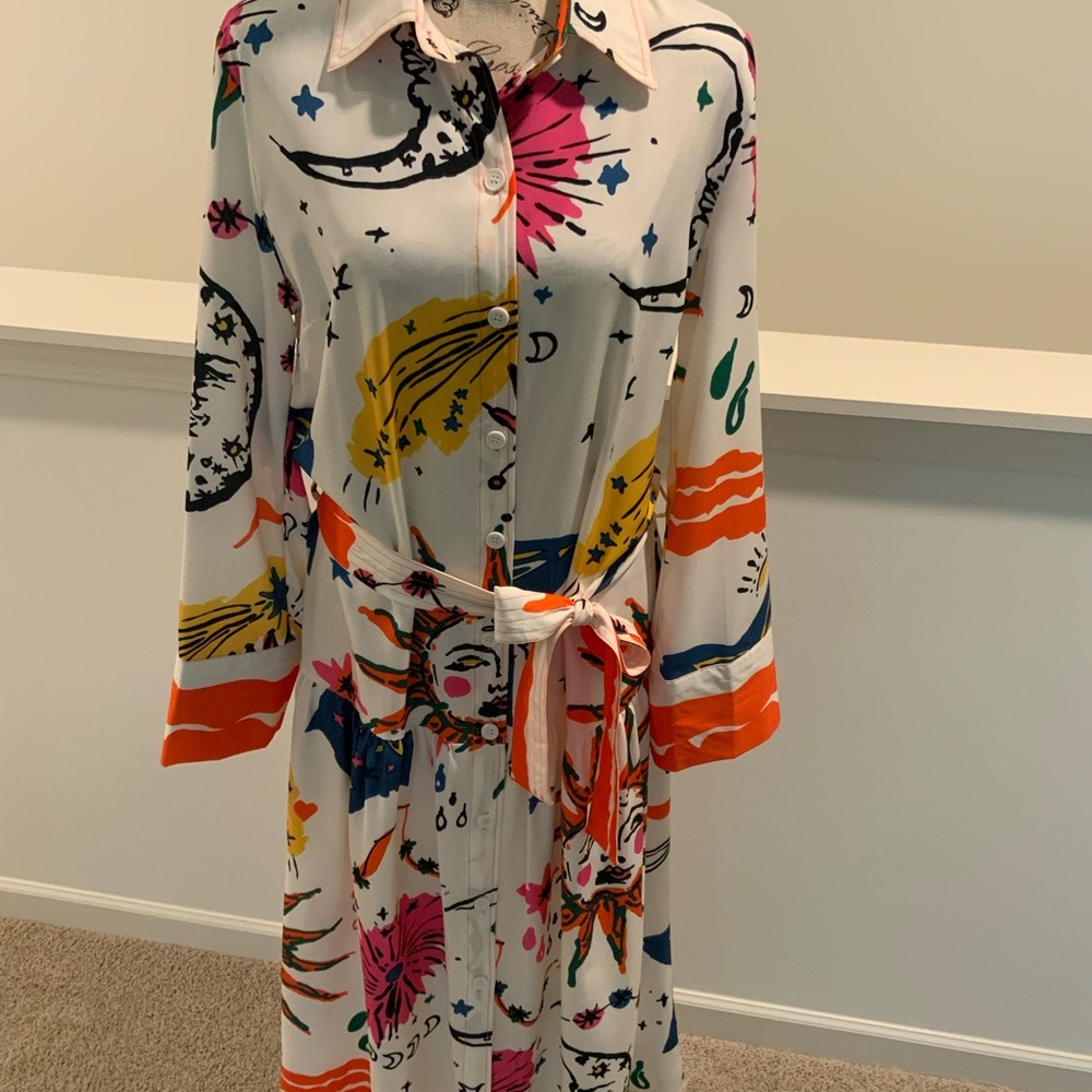 Sunday Up size medium Multicolor Abstract Long Sleeve Dress - Picture 3 of 11